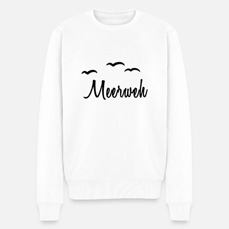 Meerweh - Männer Premium Bio Pullover - Weiß