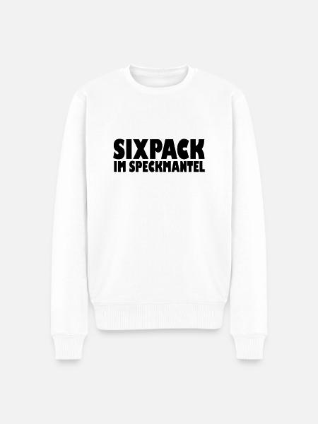 Sixpack im Speckmantel - Männer Premium Bio Pullover - Weiß