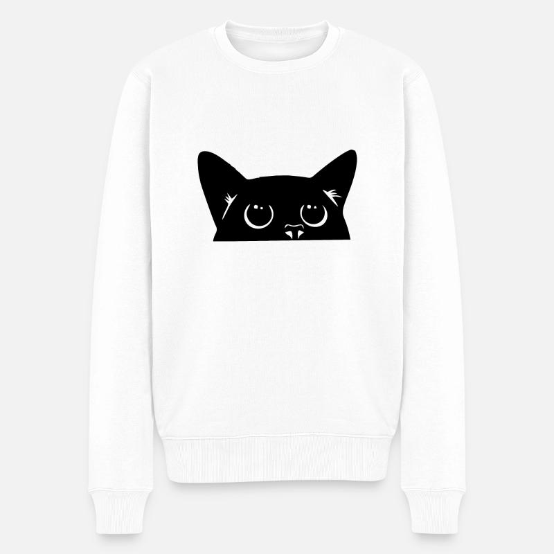 black cat, cute cat - Pull Premium bio Homme - blanc
