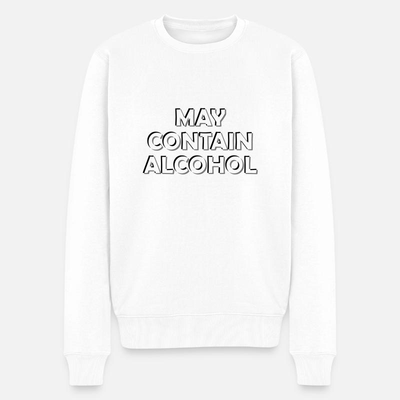 Peut contenir de l’alcool Flou - Pull Premium bio Homme - blanc