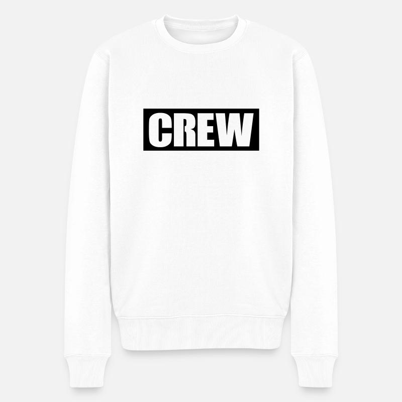 Crew - Männer Premium Bio Pullover - Weiß
