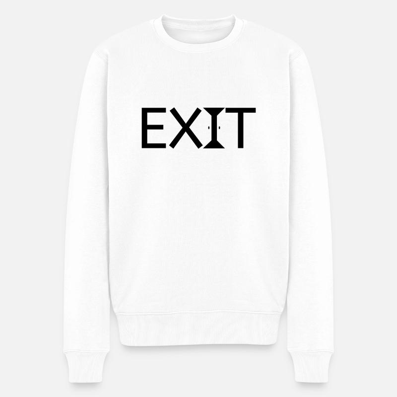 Exit - Männer Premium Bio Pullover - Weiß