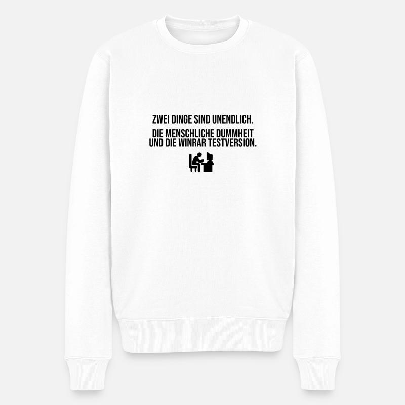 Die WinRAR Testversion - Männer Premium Bio Pullover - Weiß