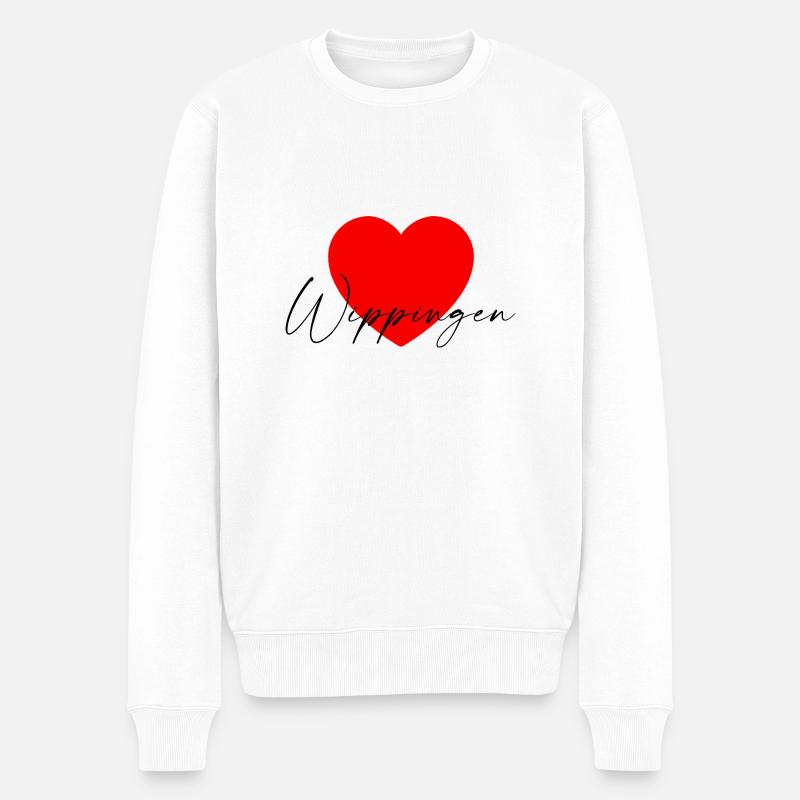 i Love Wippingen - Männer Premium Bio Pullover - Weiß