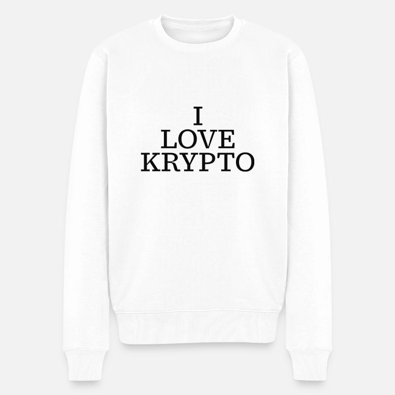 I love Krypto - Männer Premium Bio Pullover - Weiß