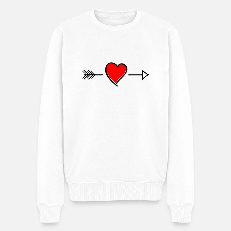 heart - Männer Premium Bio Pullover - Weiß