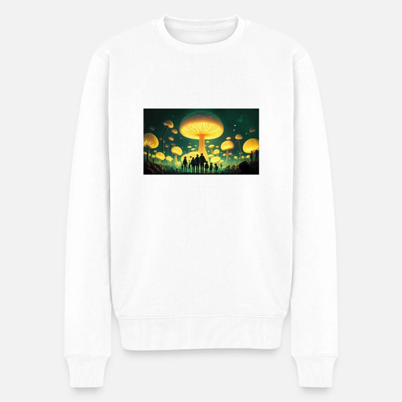 Pilze Stadt - Männer Premium Bio Pullover - Weiß