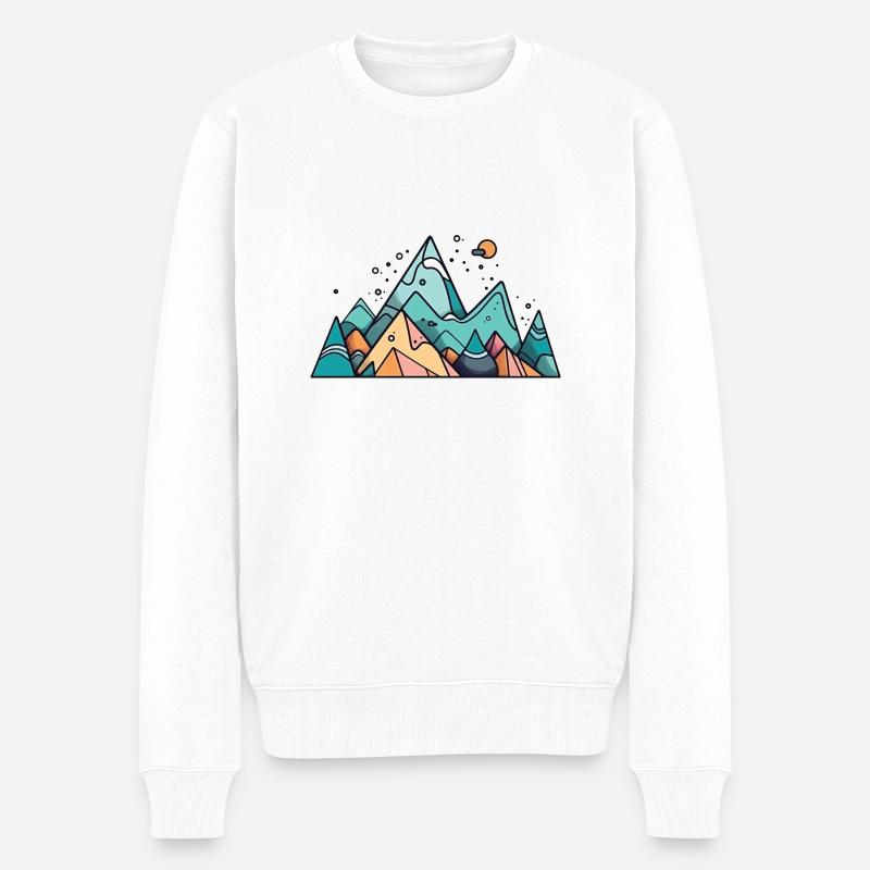 Berg - Männer Premium Bio Pullover - Weiß