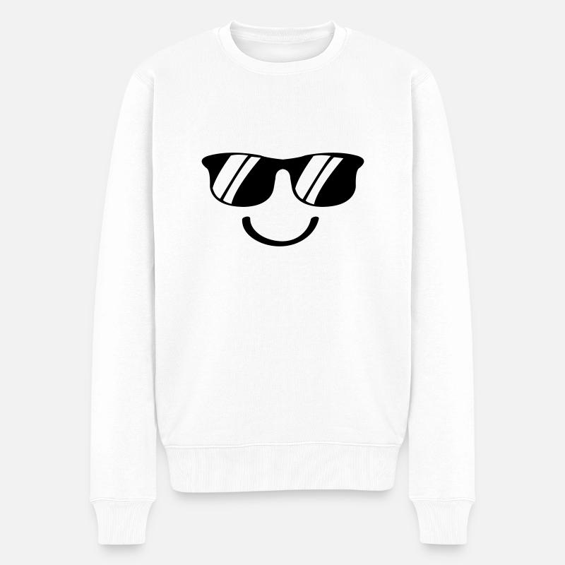 smile - Männer Premium Bio Pullover - Weiß