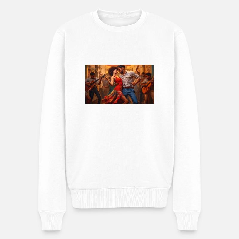 Danse salsa passionnée - Pull Premium bio Homme - blanc