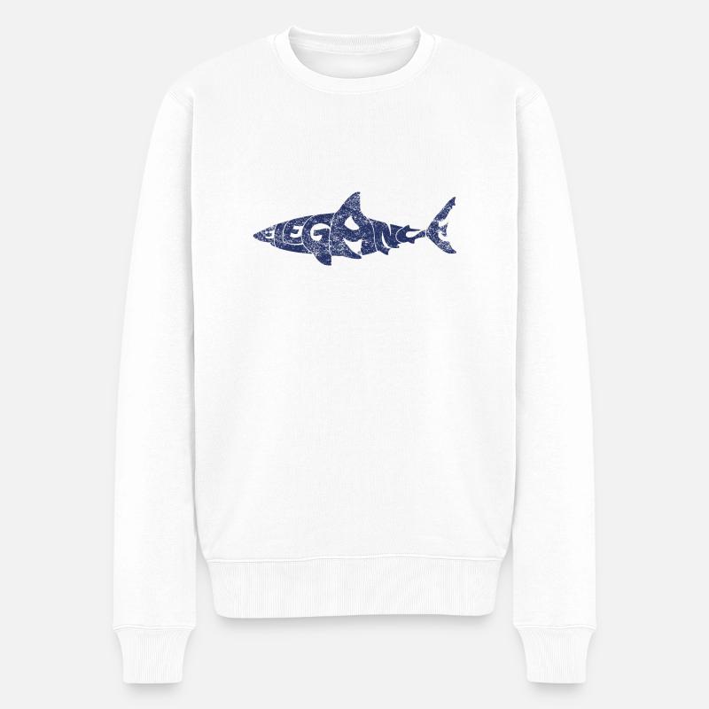 Requin élégant - Pull Premium bio Homme - blanc