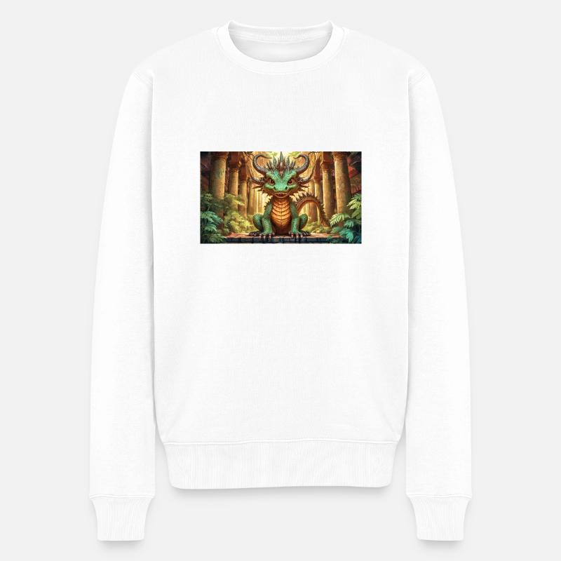 Dragon - Jeunes petits monstres mignons - Pull Premium bio Homme - blanc