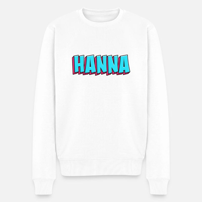 Motif du nom : Hanna - Pull Premium bio Homme - blanc