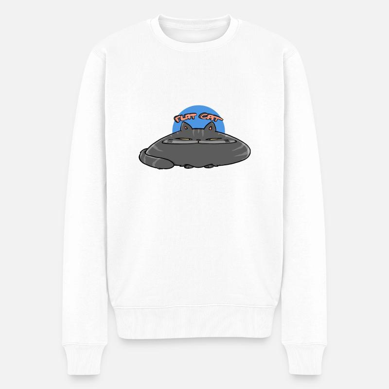 Flat Cat - Pull Premium bio Homme - blanc
