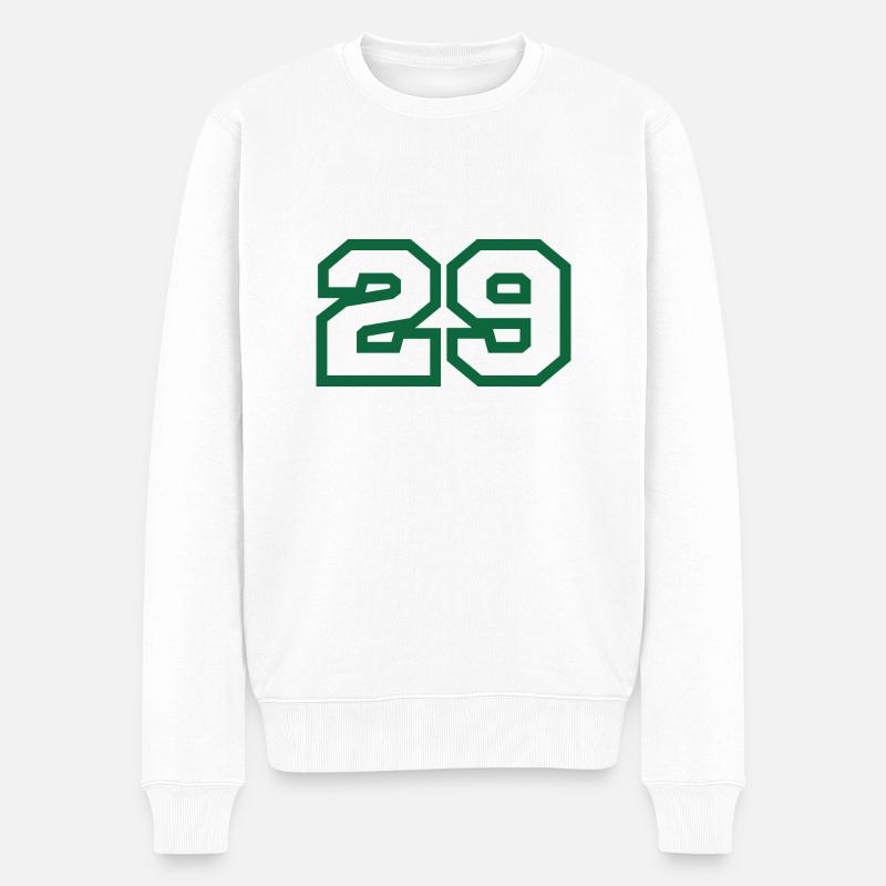Numéro 29 sport vert - Pull Premium bio Homme - blanc
