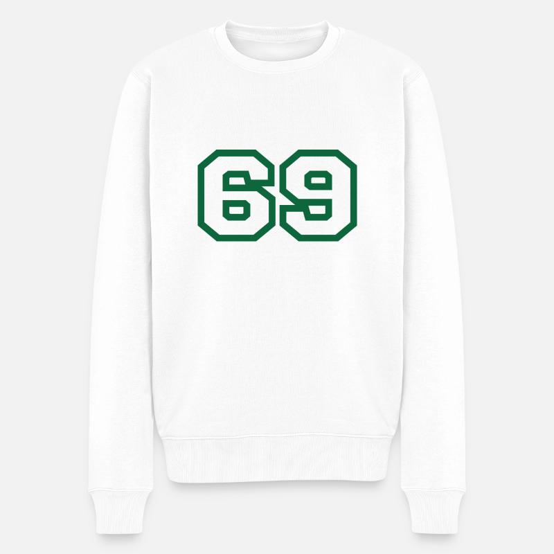 Nummer 69 Sport - Männer Premium Bio Pullover - Weiß