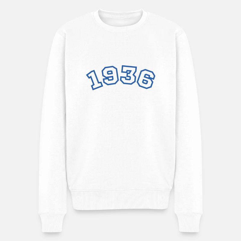 1936 bleu sport - Pull Premium bio Homme - blanc