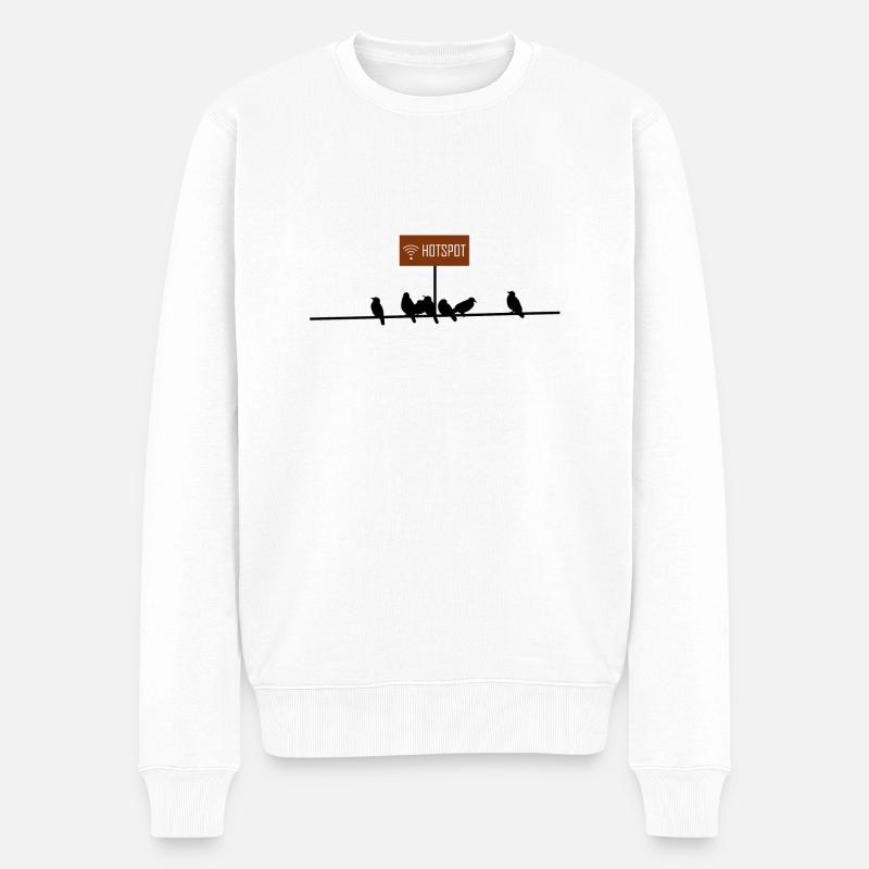 Am Hotspot kann es manchmal eng werden - Männer Premium Bio Pullover - Weiß