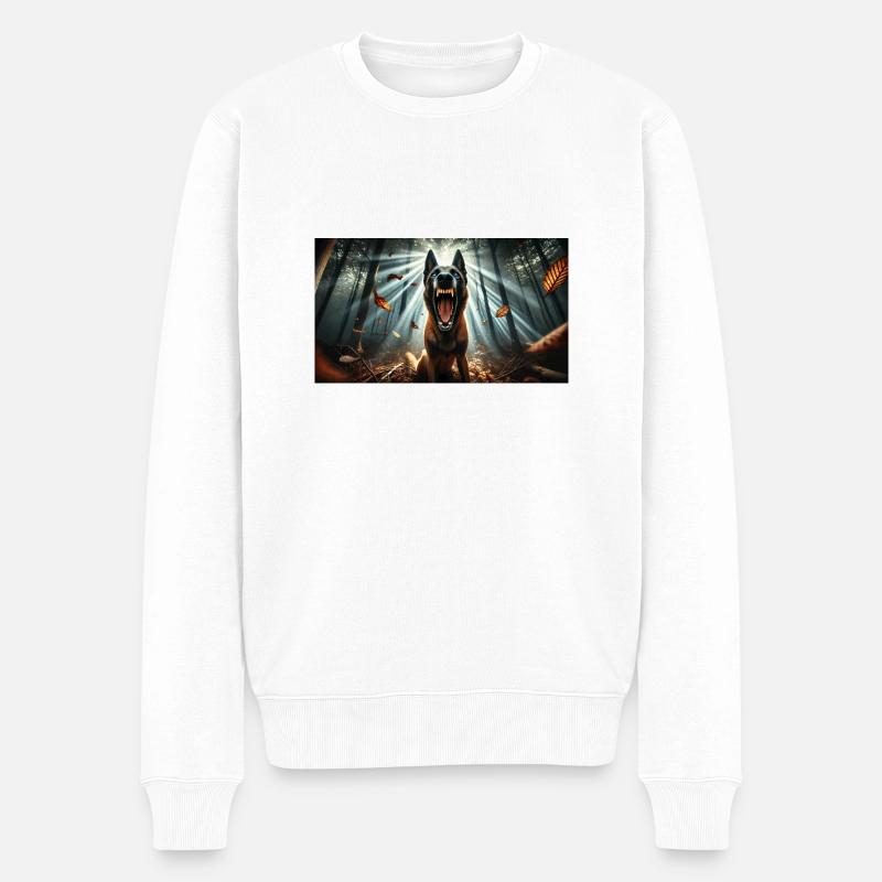 Malinois - Männer Premium Bio Pullover - Weiß