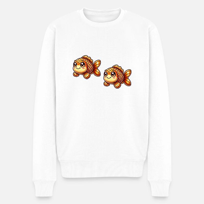 goldfisch comic 2 - Männer Premium Bio Pullover - Weiß
