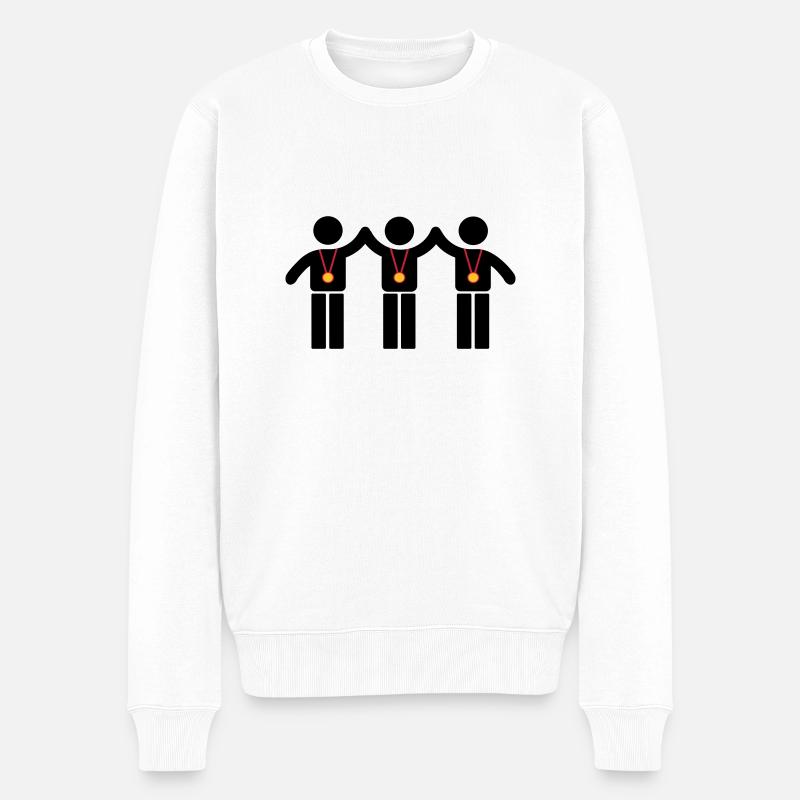 Médaille - Pull Premium bio Homme - blanc