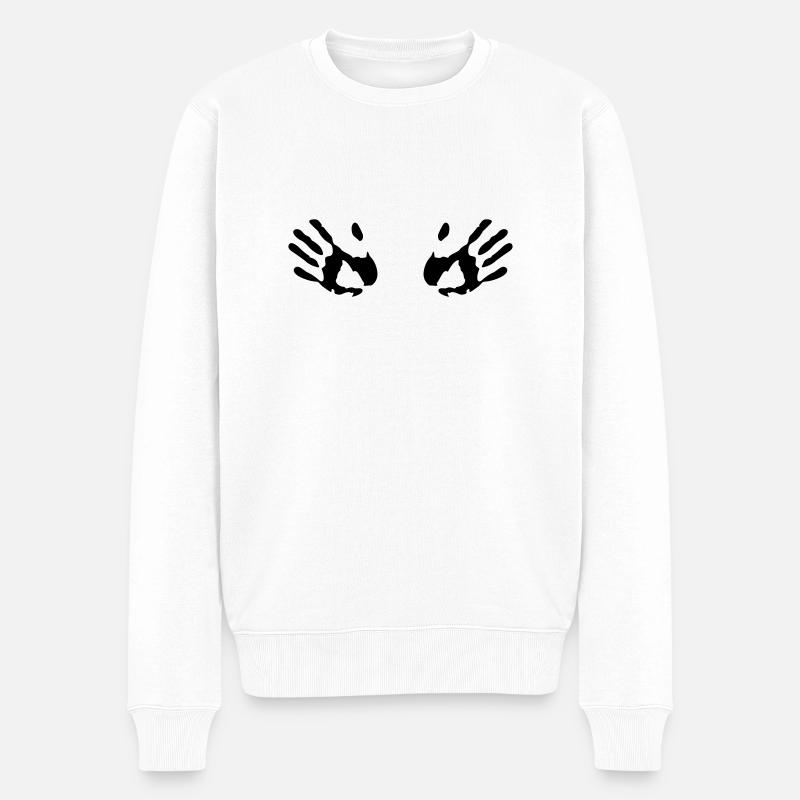 handabdrücke - Männer Premium Bio Pullover - Weiß