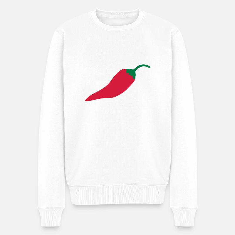 Chilischote - Männer Premium Bio Pullover - Weiß