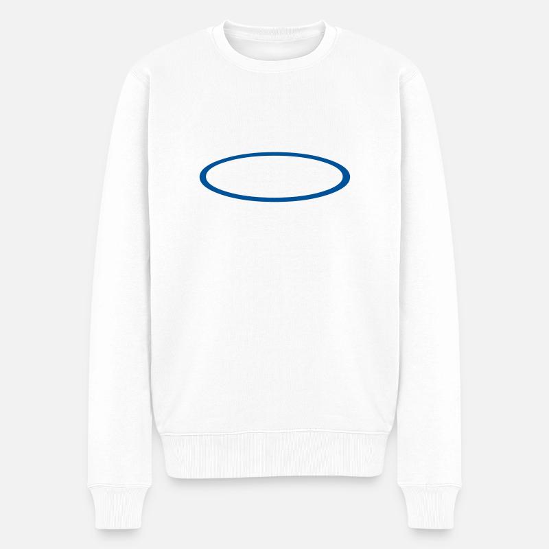 Plan Ellipse - Pull Premium bio Homme - blanc