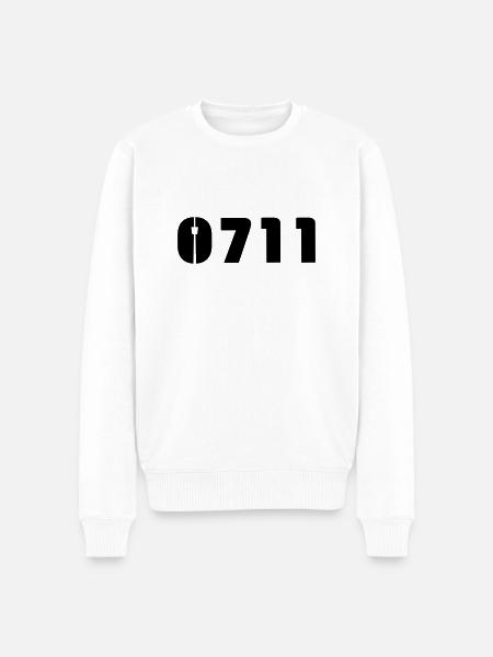 Baby-Mütze Stuttgart-0711 - Männer Premium Bio Pullover - Weiß