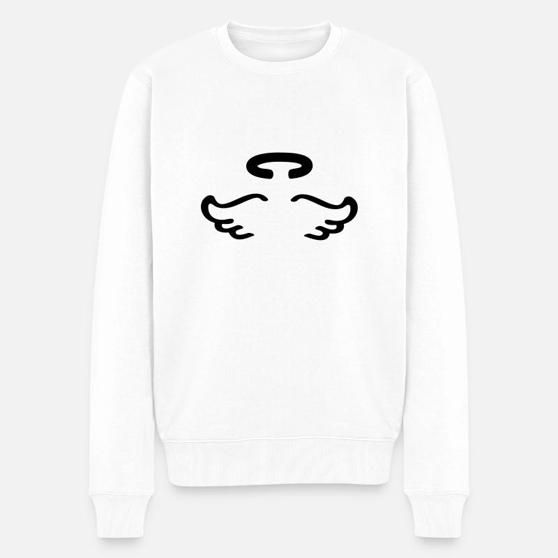 Engel Symbol - Männer Premium Bio Pullover - Weiß