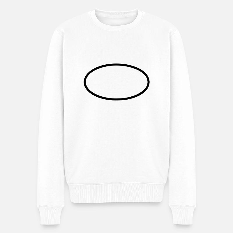 Oval (fertigen) - Männer Premium Bio Pullover - Weiß