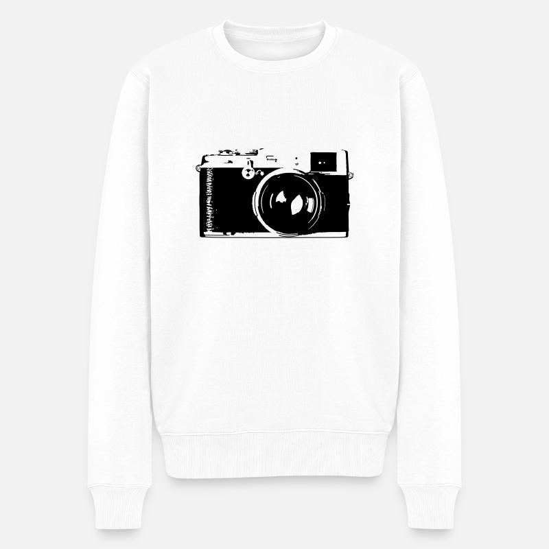 Kamera - Männer Premium Bio Pullover - Weiß