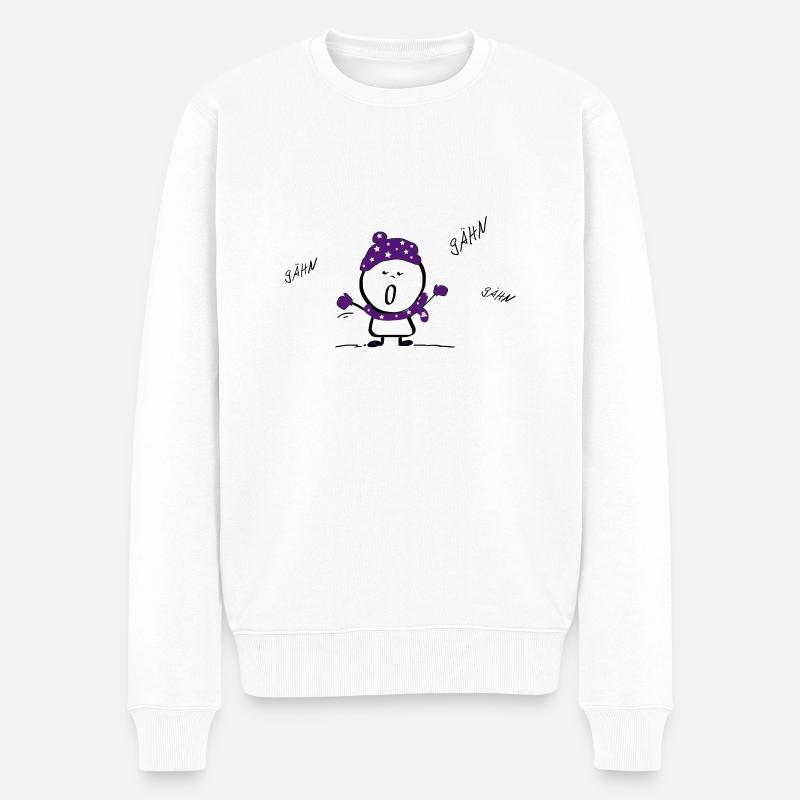 Embodiment Gähnen - Männer Premium Bio Pullover - Weiß