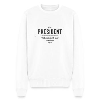 Bester Präsident - Handwerkskunst vom Feinsten - Männer Premium Bio Pullover - Weiß - Vorne - Thijin (182cm)
