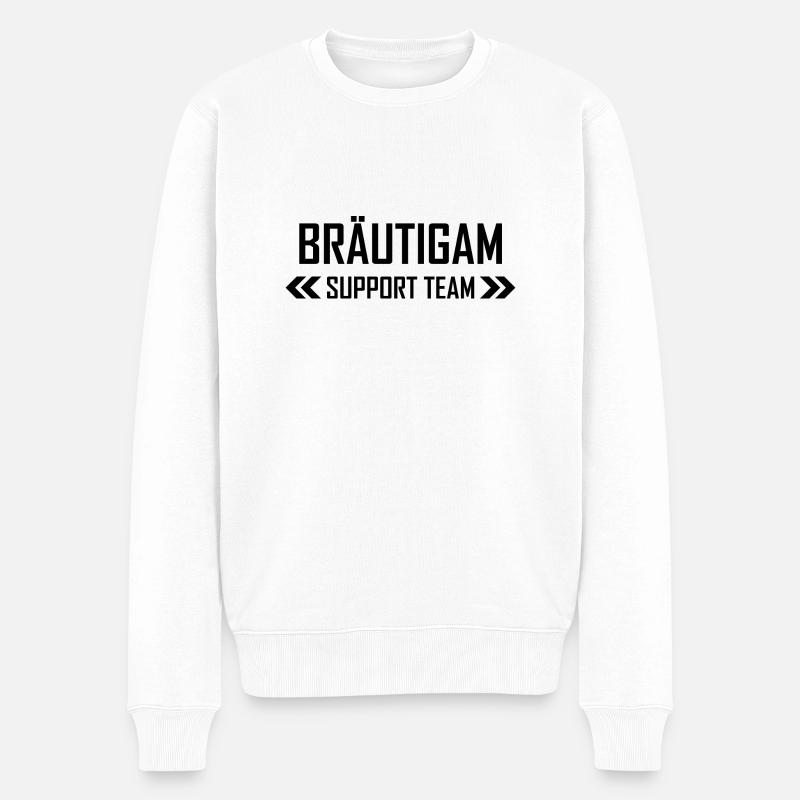 Bräutigam Support Team - Männer Premium Bio Pullover - Weiß