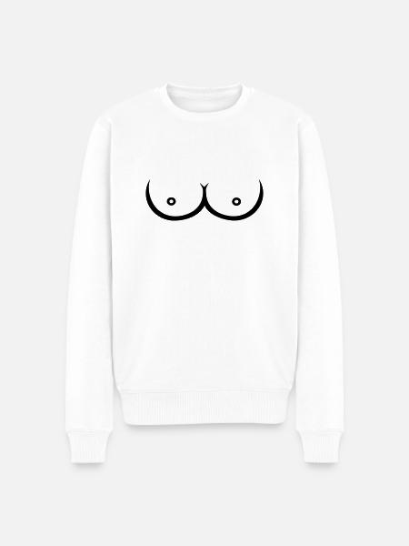 Brüste Titten - Männer Premium Bio Pullover - Weiß