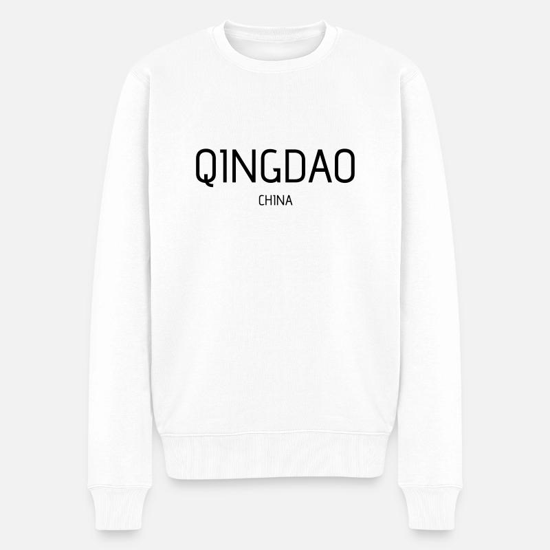 Qingdao - Männer Premium Bio Pullover - Weiß