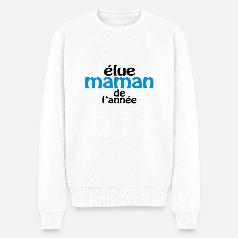 Maman de l'année (2c) - Männer Premium Bio Pullover - Weiß