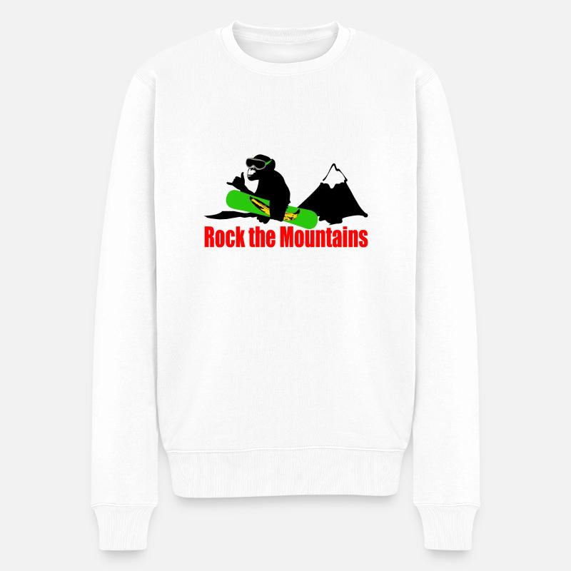 rock the mountains - Männer Premium Bio Pullover - Weiß