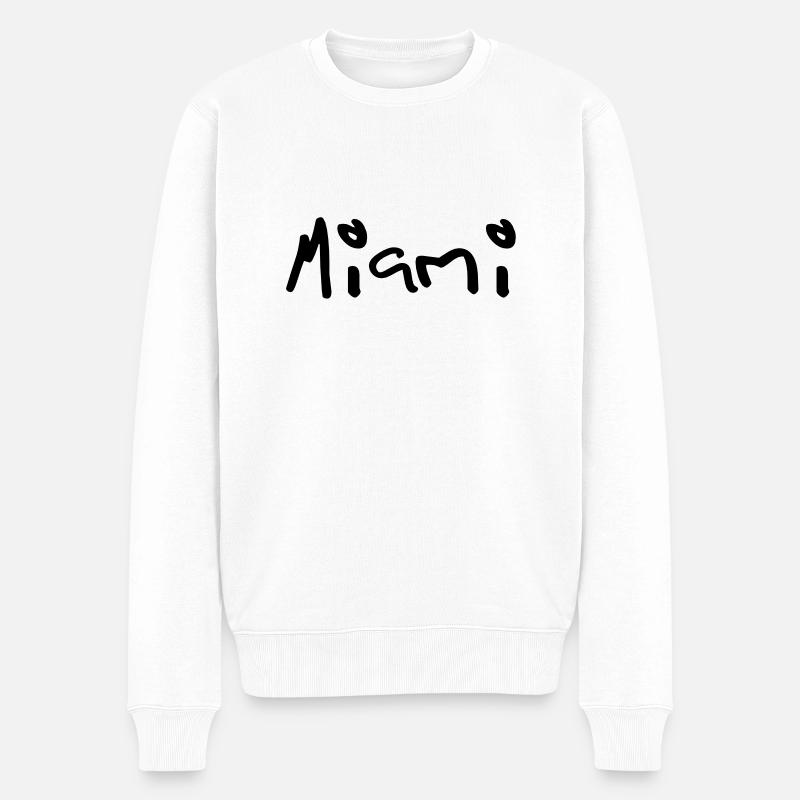 miami - Männer Premium Bio Pullover - Weiß