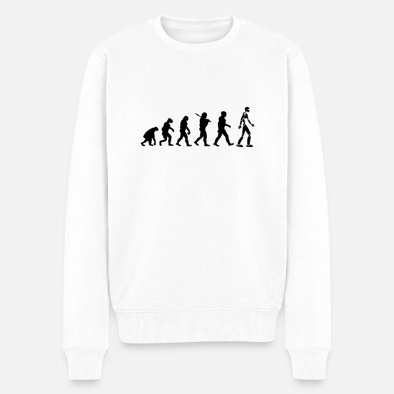 Robot Evolution - Men's Premium Organic Jumper - white