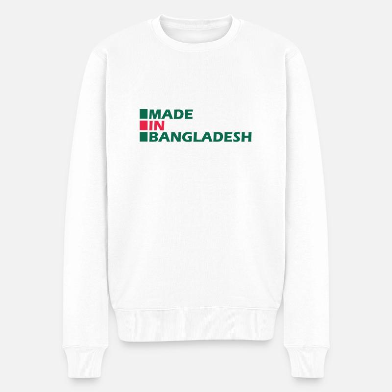 Made in Bangladesh - Männer Premium Bio Pullover - Weiß