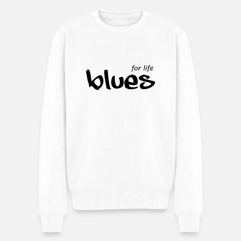 BLUES for life - Männer Premium Bio Pullover - Weiß