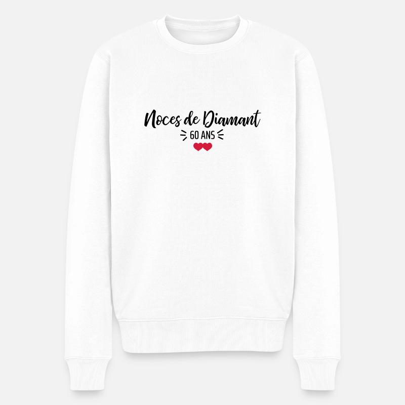 noces de Diamant - Pull Premium bio Homme - blanc