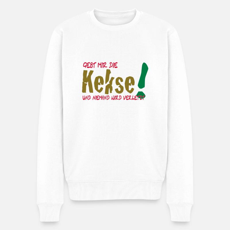 Kekse ... - Männer Premium Bio Pullover - Weiß