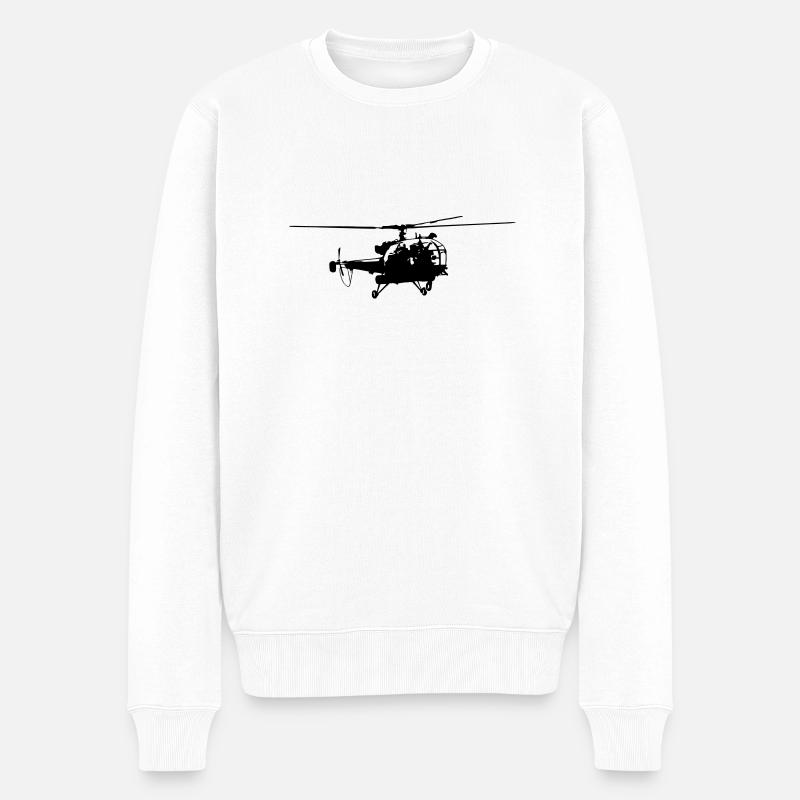 Helicopter - Männer Premium Bio Pullover - Weiß