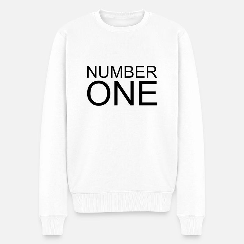 Number One - Männer Premium Bio Pullover - Weiß