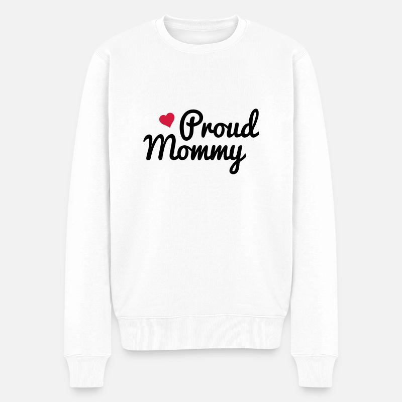 Proud Mommy - Männer Premium Bio Pullover - Weiß