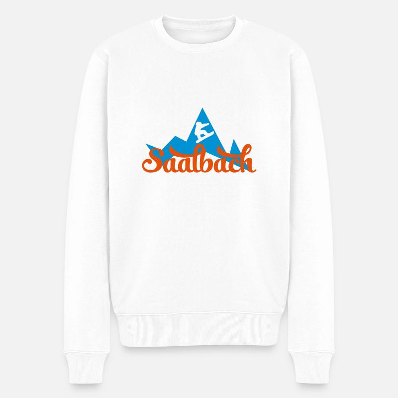saalbach - Männer Premium Bio Pullover - Weiß
