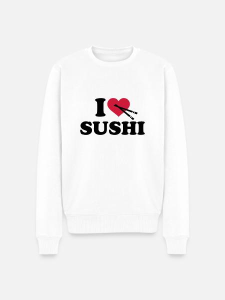I love Sushi - Men's Premium Organic Jumper - white
